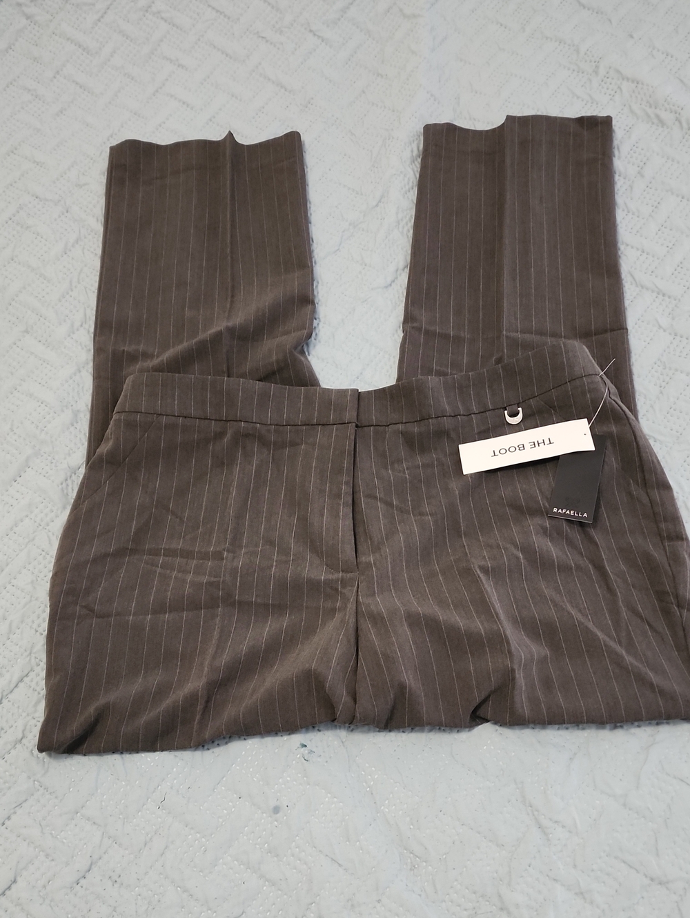 Rafaella Gray Pinstripe Boot-Cut Trousers